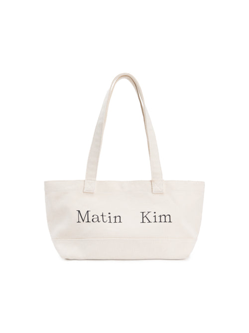 MATIN KIM MATIN KIM Logo Canvas Wide Shoulder Bag