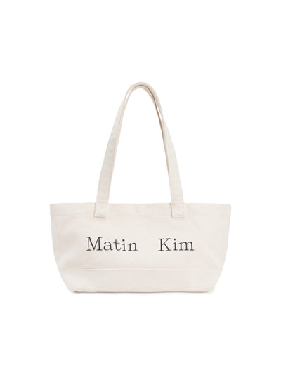 MATIN KIM Logo Canvas Wide Shoulder Bag