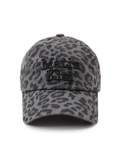 MATIN KIM Leopard Volume Logo Ball Cap