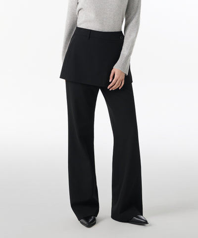 MUSINSA STANDARD WOMAN Slacks Women's Wrap Skirt [Black]