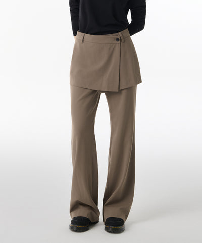 MUSINSA STANDARD WOMAN Slacks Women's Wrap Skirt [Dusty Beige]