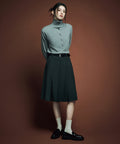 MUSINSA STANDARD WOMAN MUSINSA STANDARD WOMAN Pleated Knee Length Skirt Gray