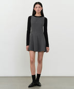 MUSINSA STANDARD WOMAN MUSINSA STANDARD WOMAN Women's Flare Mini Dress [Medium Gray]