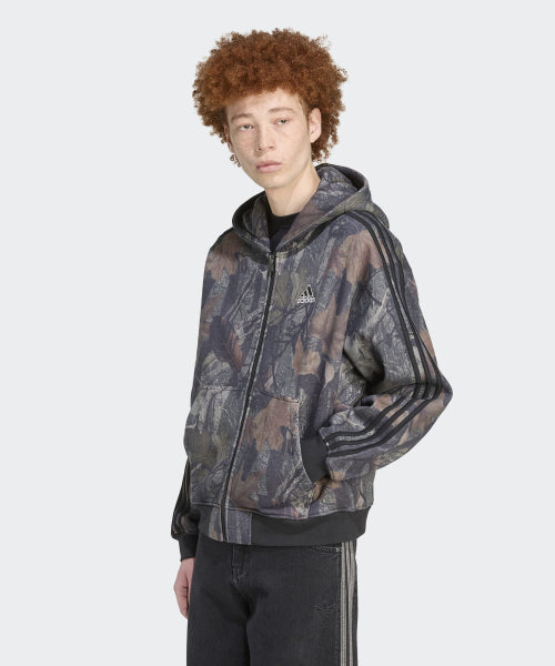 ADIDAS ADIDAS Hoodie Camouflage Zip-Up - Black