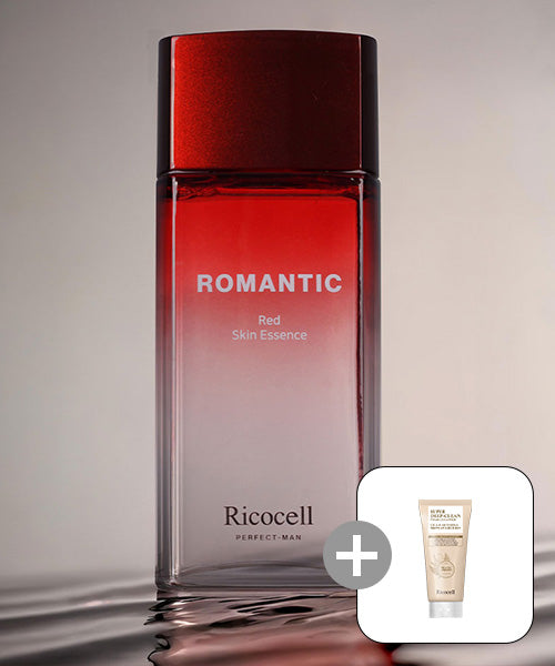RICOCELL Licocell Perfect Men Romantic Red Skin Essence 150ml x 2 + Licocell Centella asiatica & Artemisia Super Deep Clean Foam Cleanser 120ml x 1