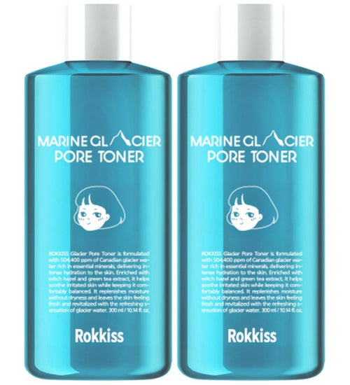 ROKKISS Rockies Marine Glacier Water Mildly Acidic Pore Toner 300ml, 2 packs