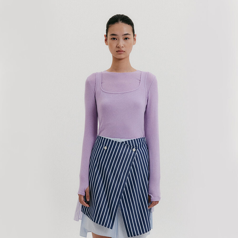 EENK Square Neck Sleeveless Top - Lavender