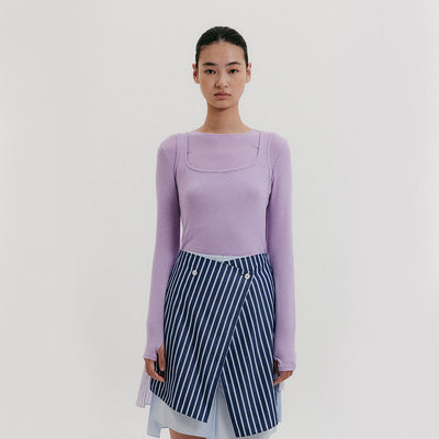 Square Neck Sleeveless Top - Lavender