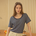Siyazu SITP5063 U-neck T-shirt_ST_Navy
