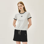 MARITHÉ+FRANҪOIS GIRBAUD W CLASSIC LOGO RINGER TEE light heather gray