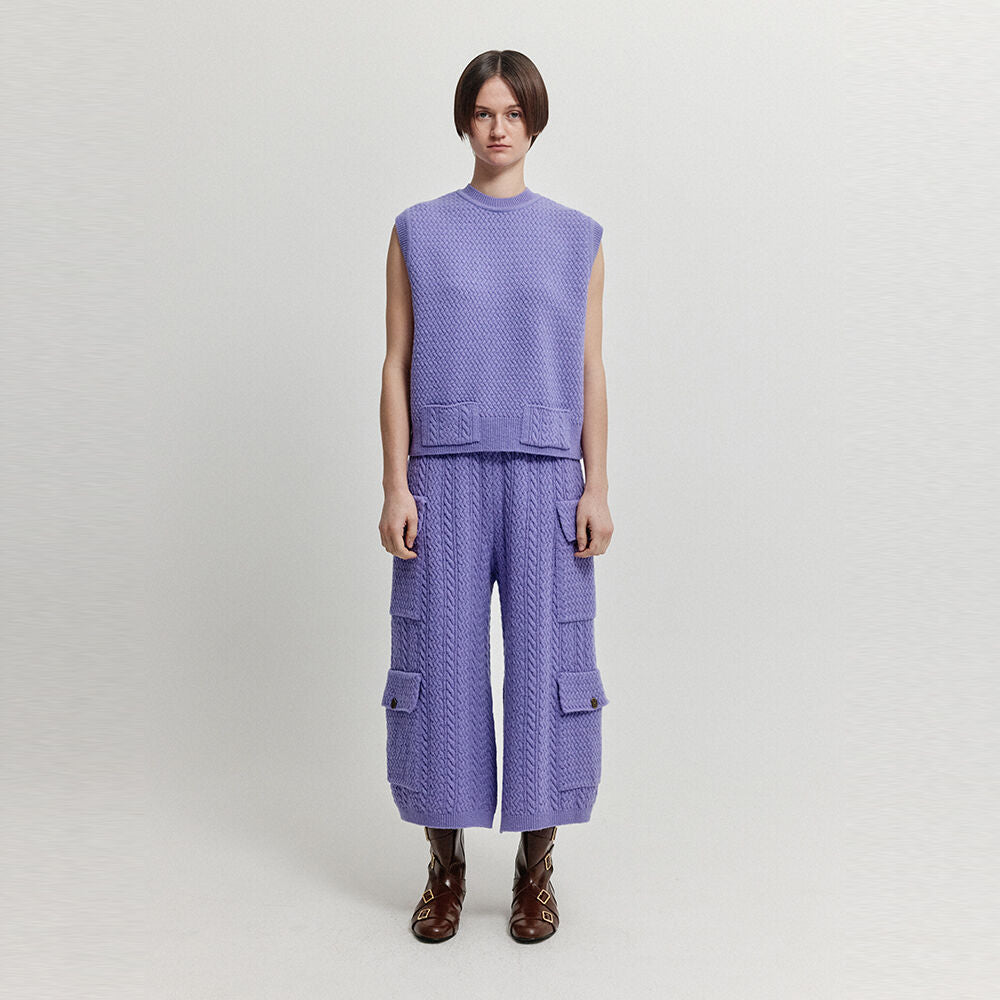 EENK XEA Pocket Cable knit Pants - Purple