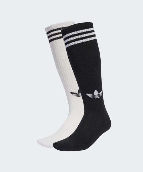 ADIDAS ADIDAS 3-Stripe Knee Socks 2P - White:Black