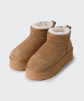 MUSINSA STANDARD WOMAN MUSINSA STANDARD WOMAN Winter Pug Platform Short Boots (Light Brown)