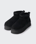 MUSINSA STANDARD WOMAN MUSINSA STANDARD WOMAN Winter Pug Platform Short Boots (Black)