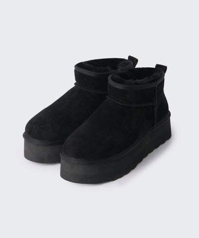 MUSINSA STANDARD WOMAN Winter Pug Platform Short Boots (Black)