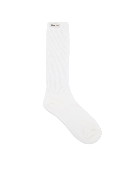 MATIN KIM MATIN KIM SMALL LOGO POINT RIBBED SOCKS (SIZE FREE)