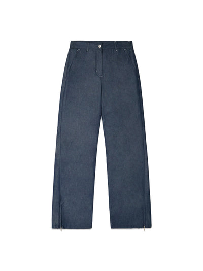 MATIN KIM BACK TUCK DETAIL PANTS in Navy