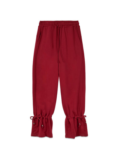 MATIN KIM STRING DETAIL SWEATPANTS in Red