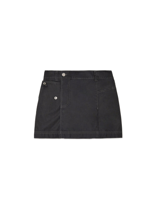 MATIN KIM MATIN KIM Pocket Foldover Wrap Mini Skirt