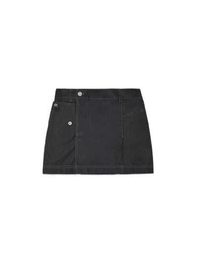 MATIN KIM Pocket Foldover Wrap Mini Skirt