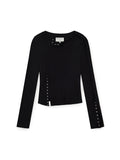 MATIN KIM MATIN KIM Slim Top with Snap Detail