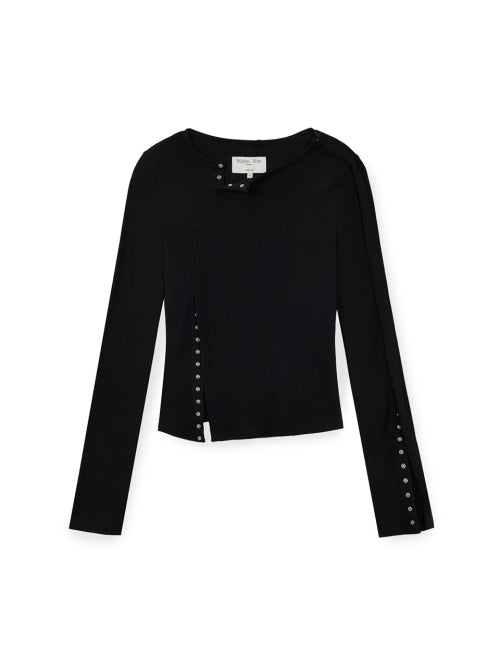 MATIN KIM MATIN KIM Slim Top with Snap Detail