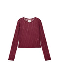 MATIN KIM MATIN KIM Diagonal Texture Knit Top