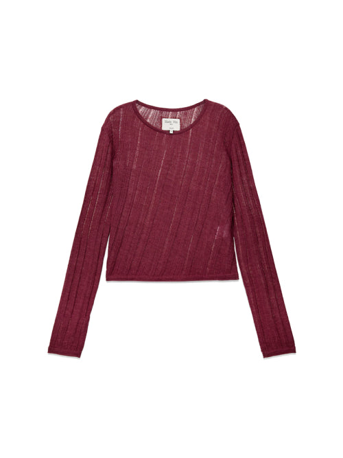 MATIN KIM MATIN KIM Diagonal Texture Knit Top
