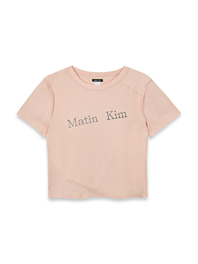MATIN KIM T-Shirt Reversible Crop Top (Light Orange)