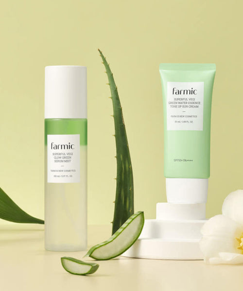 FARMIC FARMIC Superfull Veggie Glow Green Serum Mist 150ml + Green Water Essence Tone-up Sun Cream 50ml