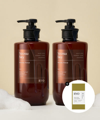 [Woody Floral] Jayang Hair Loss Care Shampoo Yeosu Haneul 585ml 2 packs