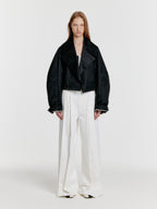 EENK EENK YUN Oversized One-Button Short Jacket - Black