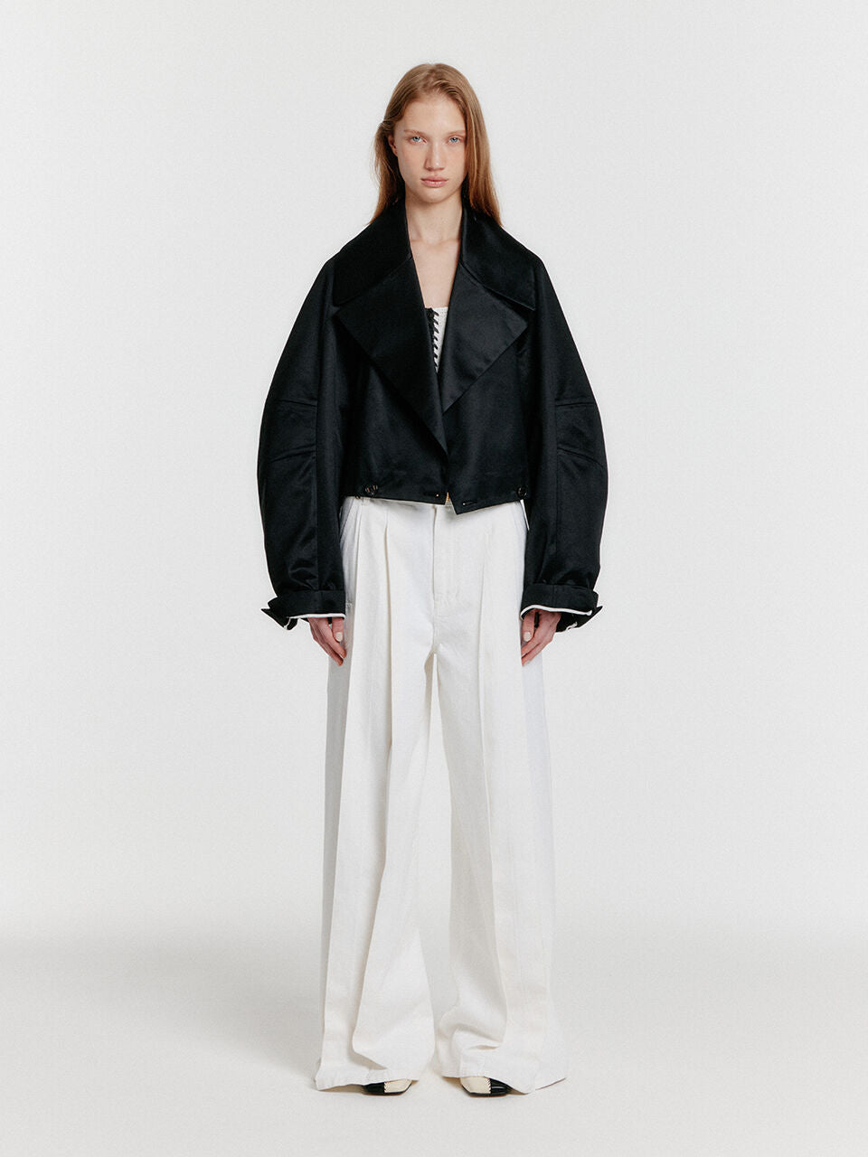 EENK EENK YUN Oversized One-Button Short Jacket - Black