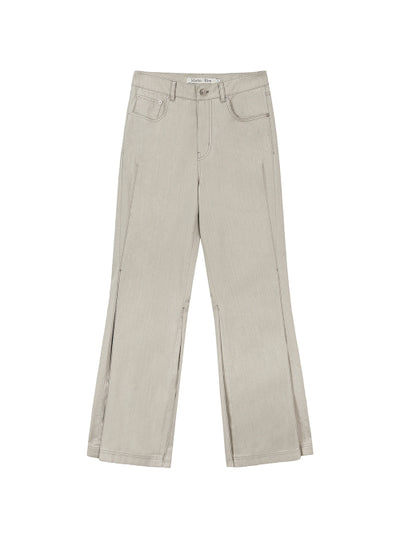 MATIN KIM Pants Side Pintuck Point in Beige