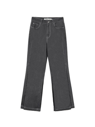 MATIN KIM Pants Side Pintuck Point Charcoal