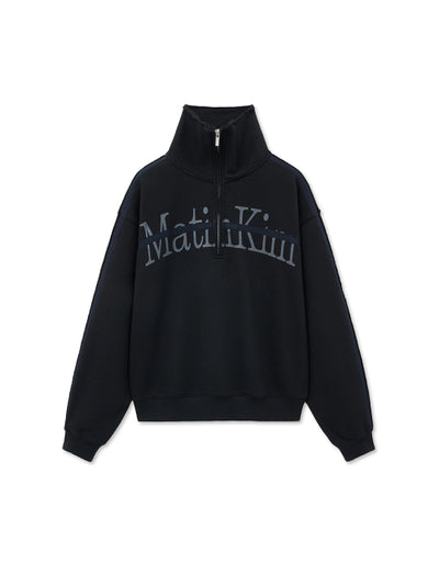 MATIN KIM Cut Out Half Zip Sweatshirt for Women