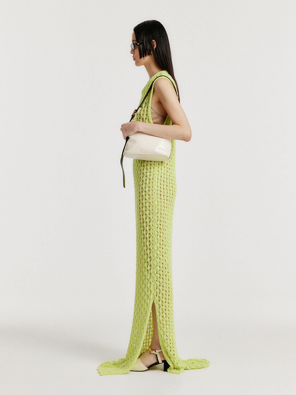 EENK EENK Maxi Cable Knit Dress - Yellow Green