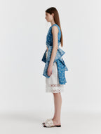 EENK YIMI Jacquard Denim Sleeveless Top - Blue