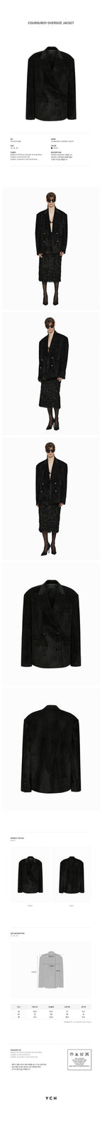 YCH COURDUROY OVERSIZE JACKET BLACK (W24JK2013BK)