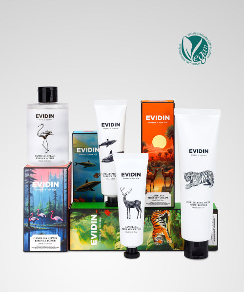 EVIDENCE IN YOUR SKIN EVIDENCE IN YOUR SKIN Camellia Skin Care Set (Foam Cleanser 150ml + Toner 200ml + Cream 60ml + Sunscreen 50ml)