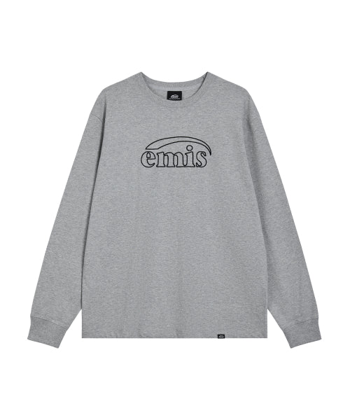 EMIS EMIS T-Shirt Long Sleeve Chain Stitch - Melange Gray