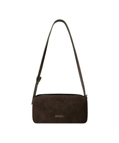 EMIS WIDE STRAP HOBO BAG-BROWN