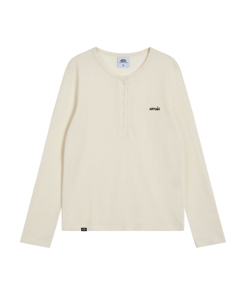 EMIS EMIS T-Shirt Henley Neck - Ivory