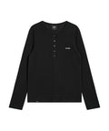 EMIS HENLEY NECK T-SHIRT-BLACK