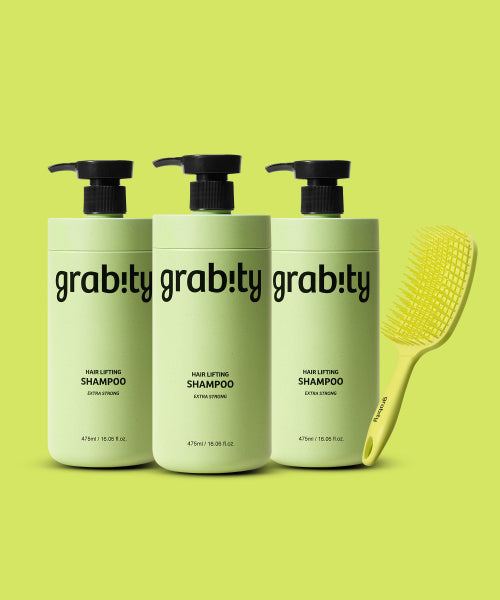 GRABITY Hair Lifting Shampoo Extra Strong 475mlx3 + Brush