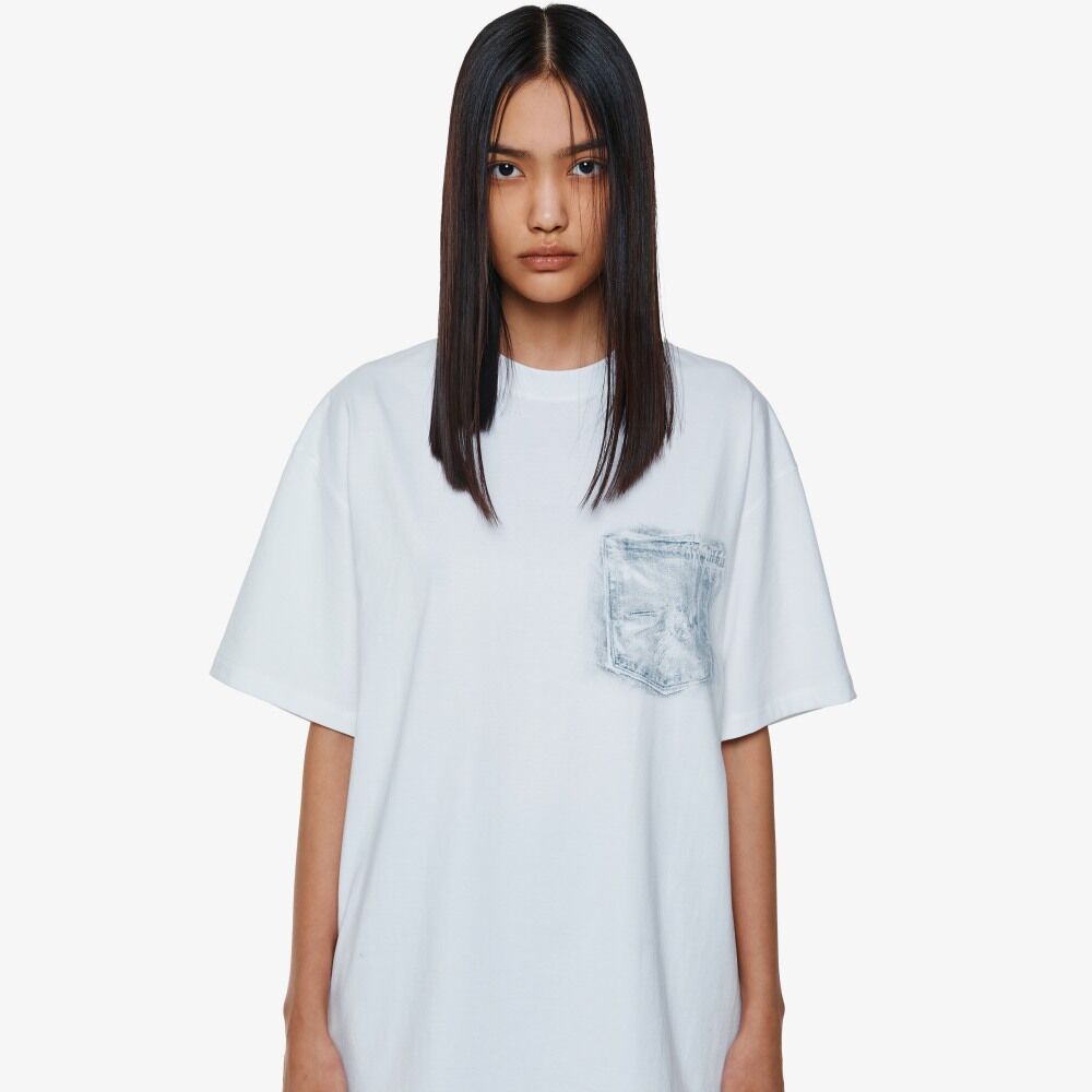 YCH POCKET-PRINTED TSHIRT WHITE (F24TO9171WH)