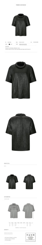 YCH TRIMMED SHEER BOUSE BLACK (F24BL3081BK)