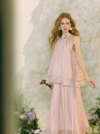 sincethen Peach pink halterneck blouse