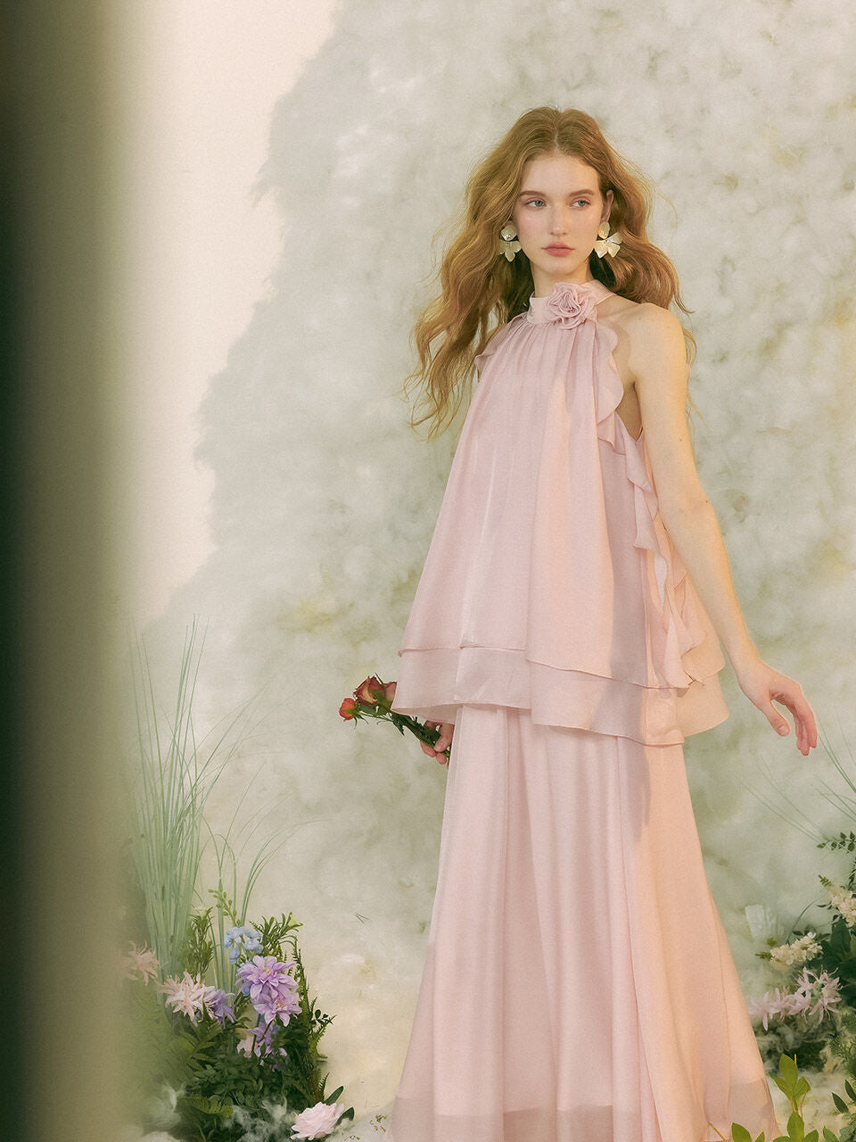 sincethen Peach pink halterneck blouse