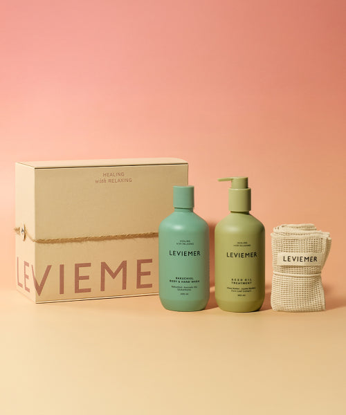 LEVIEMER [Gift Set] Seed Oil Treatment & Bakuchiol Body Hand Wash + Shower Towel + Gift Box